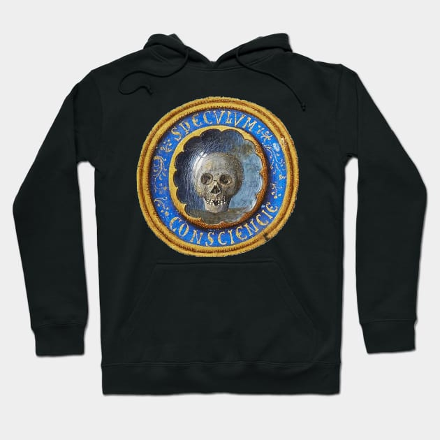 Late Medieval Manuscript Death Skull Hoodie by Pixelchicken